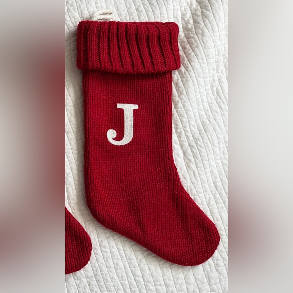 Wondershop Red Christmas Stocking with White J Initial